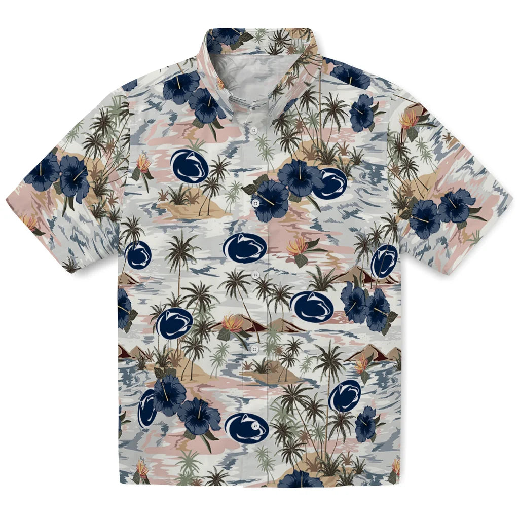 Penn State Nittany Lions Hawaiian Shirt - Hibiscus Seaside | Hula Hawaiian Shirts