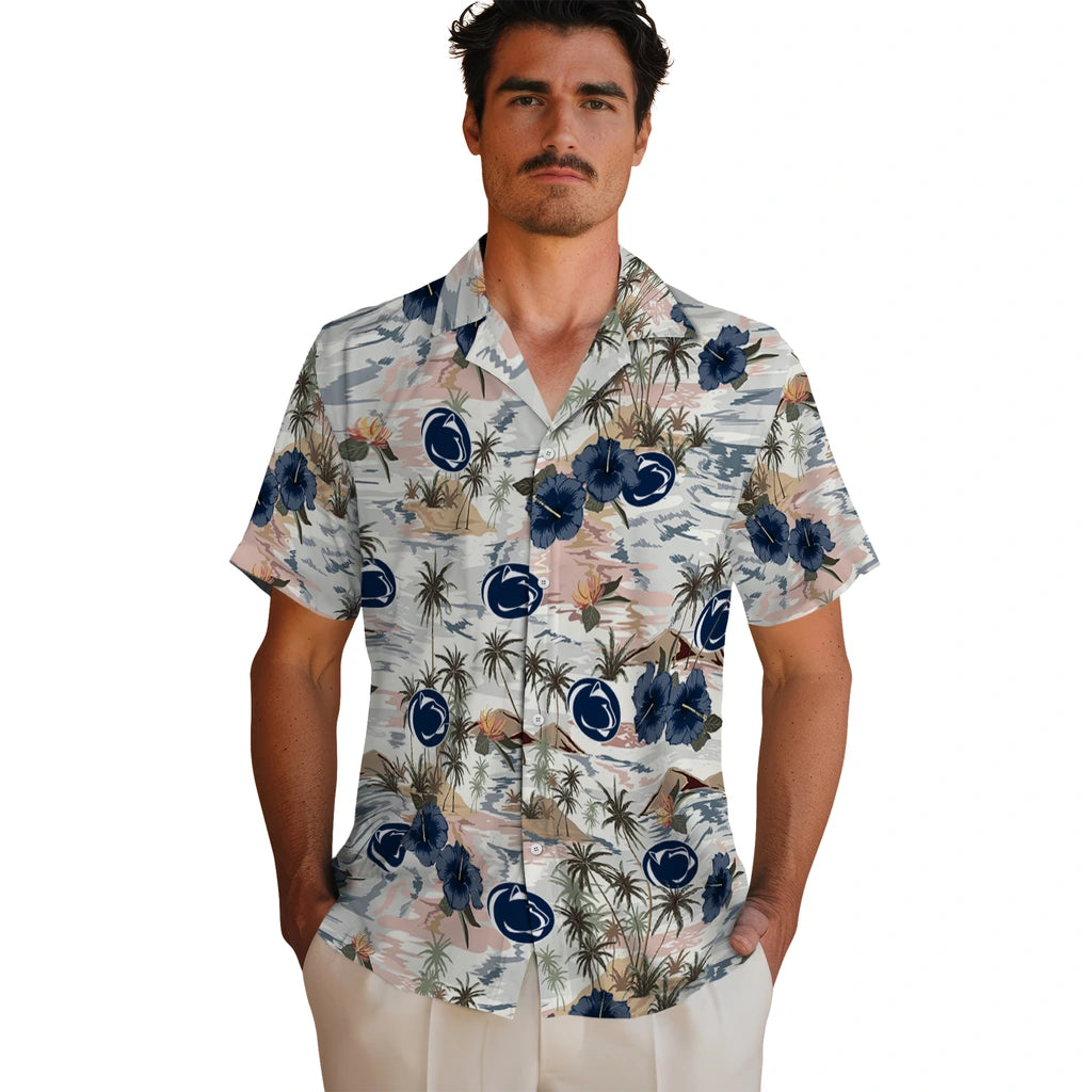 Penn State Nittany Lions Hawaiian Shirt - Hibiscus Seaside | Hula Hawaiian Shirts