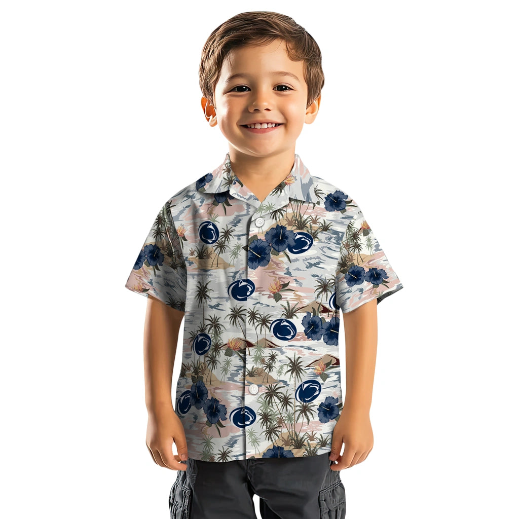 Penn State Nittany Lions Hawaiian Shirt - Hibiscus Seaside | Hula Hawaiian Shirts