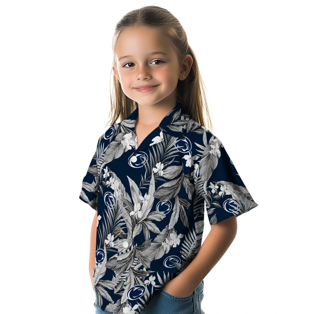 Penn State Nittany Lions Hawaiian Shirt - Palm Leaves | Hula Hawaiian Shirts