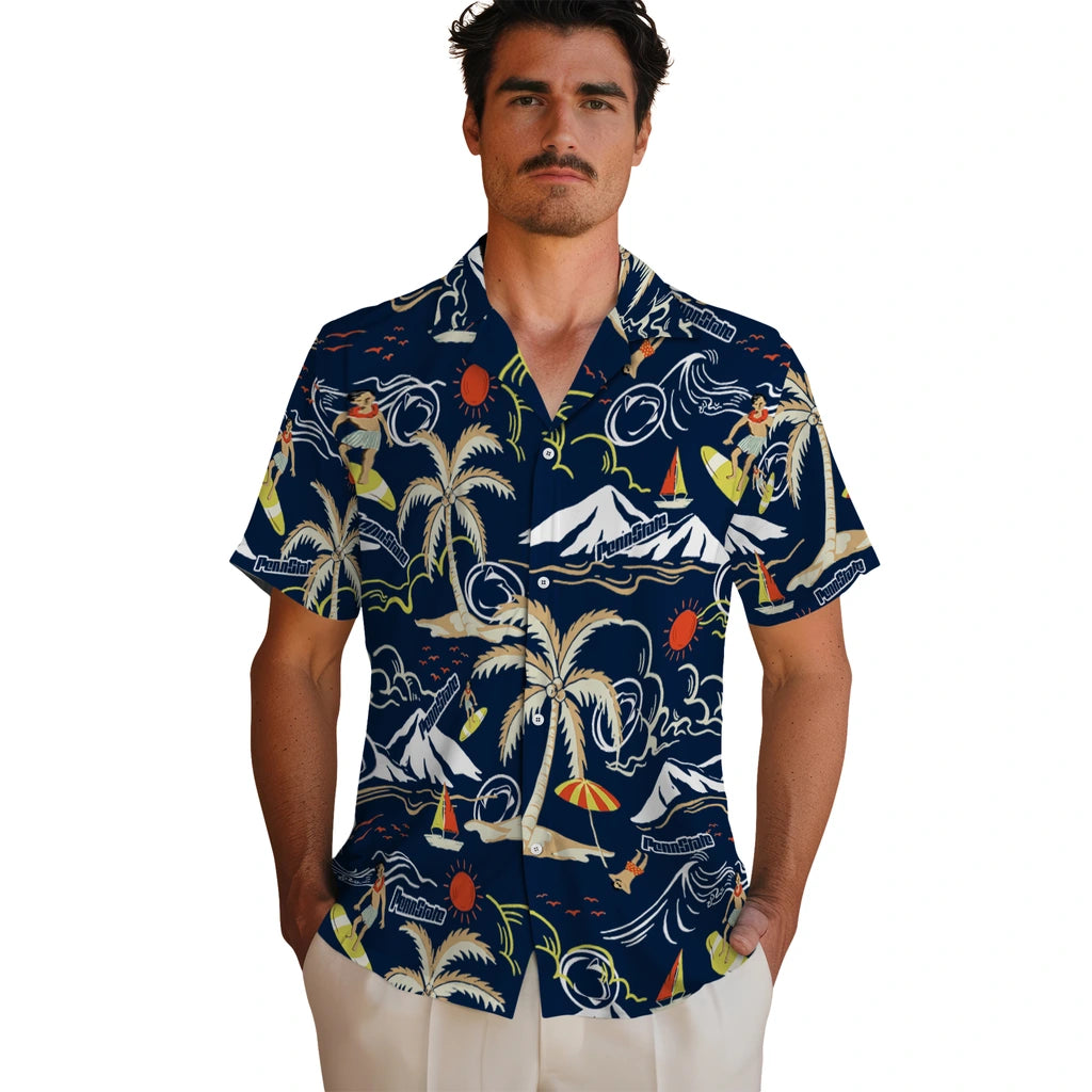 Penn State Nittany Lions Hawaiian Shirt - Palm Tree Island | Hula Hawaiian Shirts