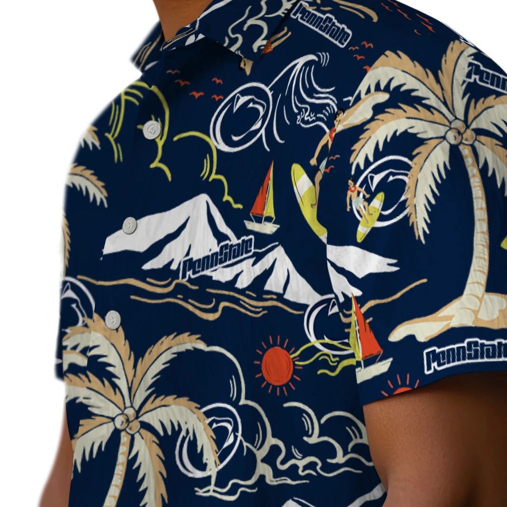 Penn State Nittany Lions Hawaiian Shirt - Palm Tree Island | Hula Hawaiian Shirts