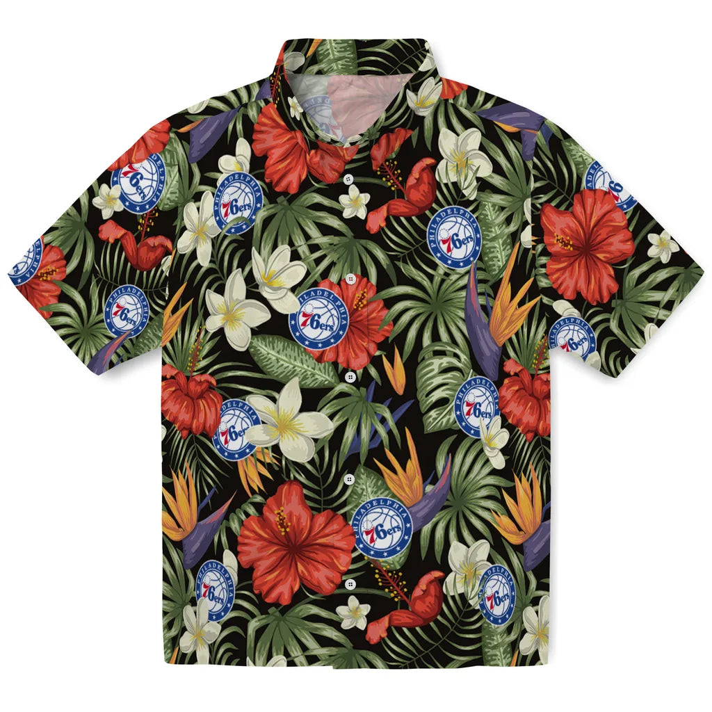 Philadelphia 76ers Hawaiian Shirt - Hawaii Floral Hibiscus | Hula Hawaiian Shirts