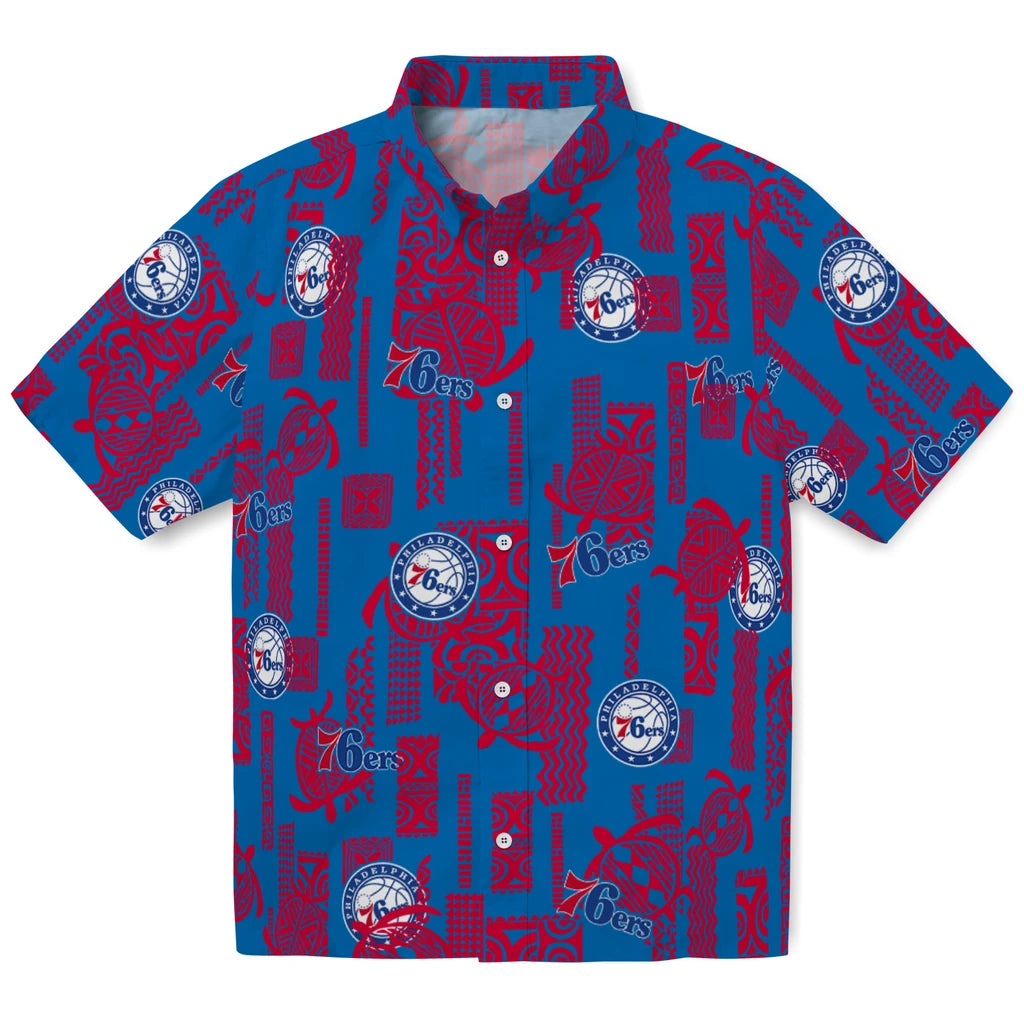 Philadelphia 76ers Hawaiian Shirt - Turtle Lines | Hula Hawaiian Shirts