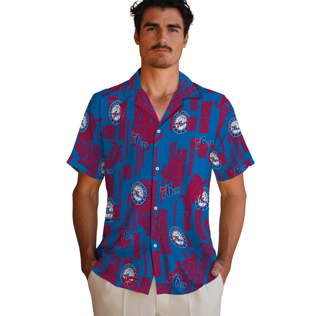 Philadelphia 76ers Hawaiian Shirt - Turtle Lines | Hula Hawaiian Shirts