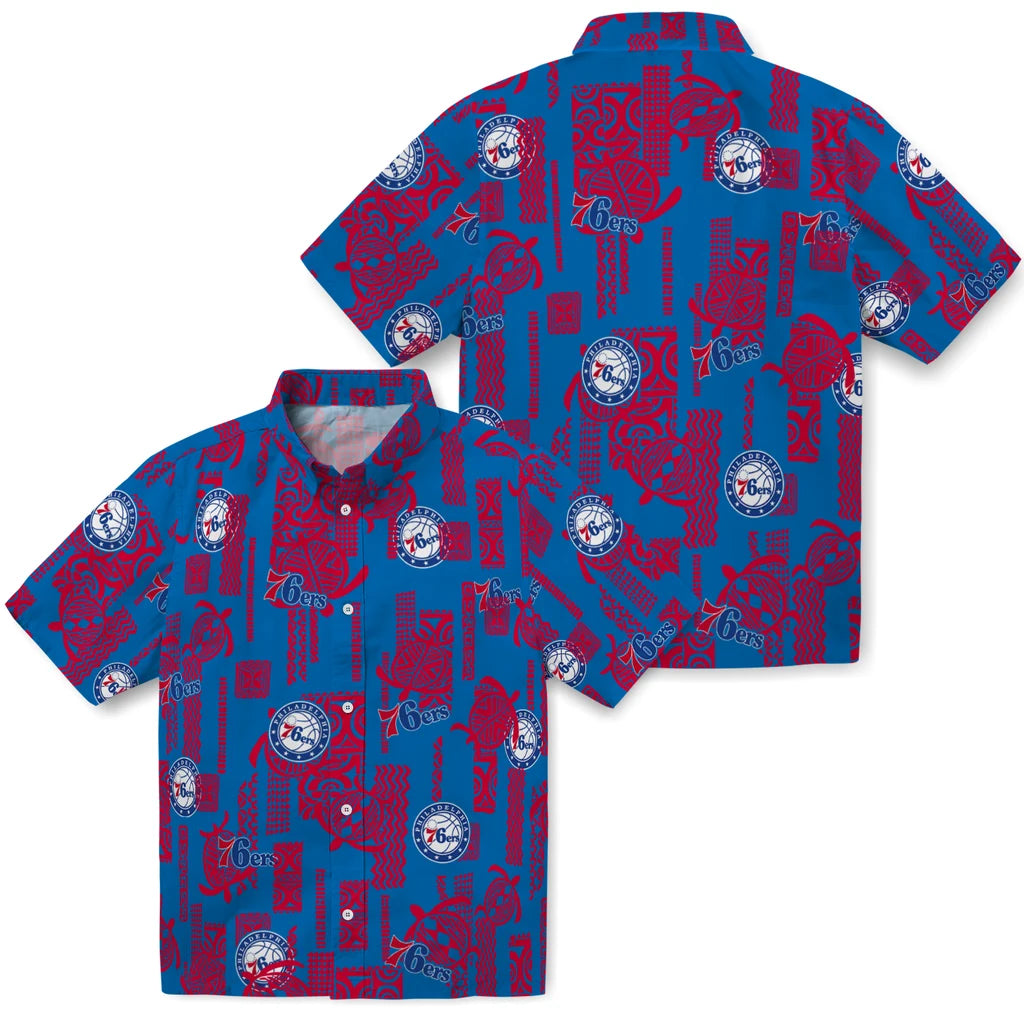 Philadelphia 76ers Hawaiian Shirt - Turtle Lines | Hula Hawaiian Shirts