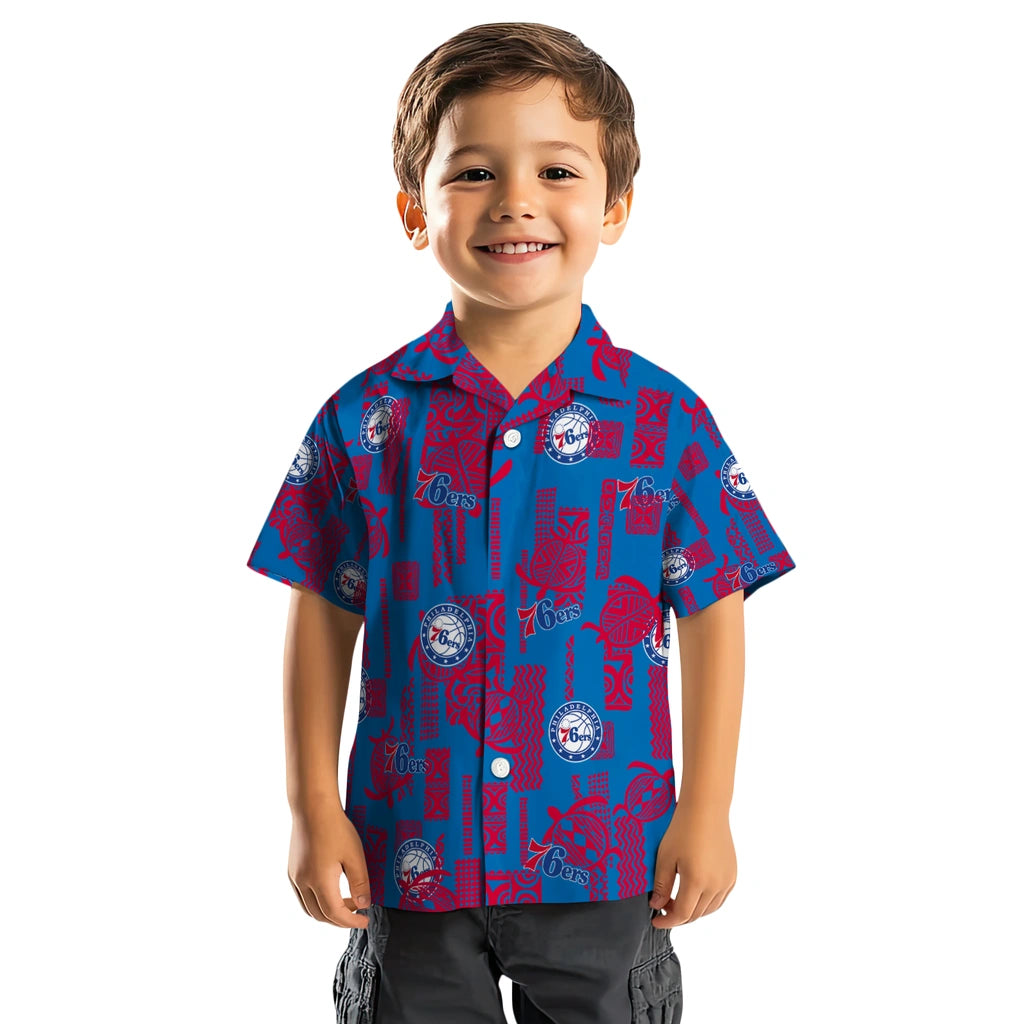 Philadelphia 76ers Hawaiian Shirt - Turtle Lines | Hula Hawaiian Shirts