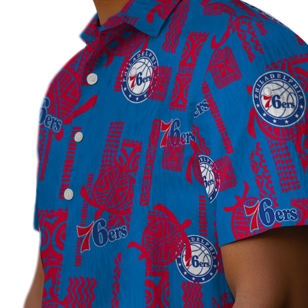 Philadelphia 76ers Hawaiian Shirt - Turtle Lines | Hula Hawaiian Shirts