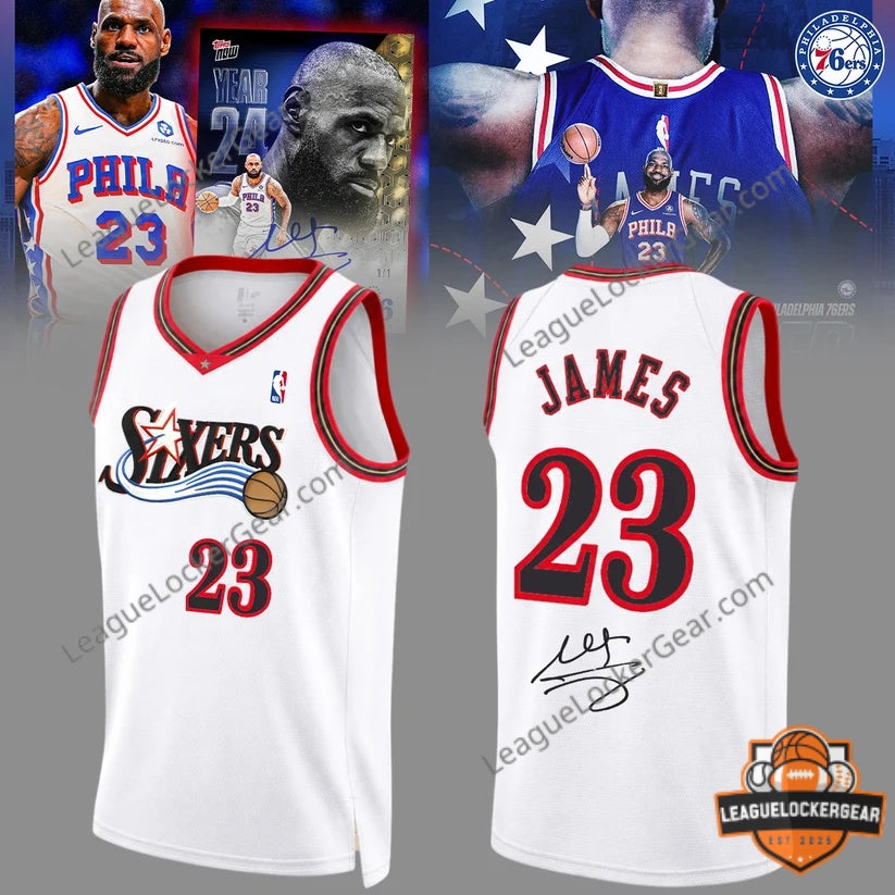 Philadelphia 76ers LeBron James 23 Signature Basketball Jersey - LeagueLockerGear