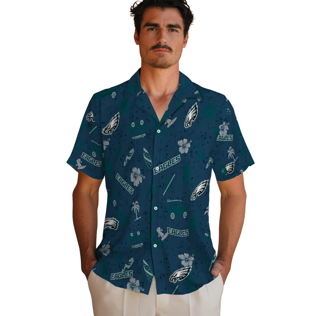 Philadelphia Eagles Hawaiian Shirt - Beach Vibe | Hula Hawaiian Shirts
