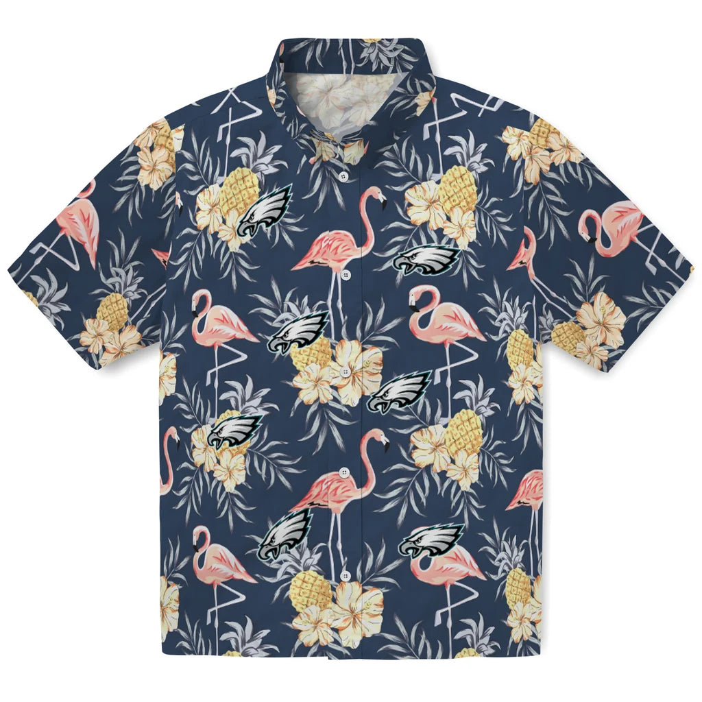 Philadelphia Eagles Hawaiian Shirt - Flamingo Hibiscus | Hula Hawaiian Shirts