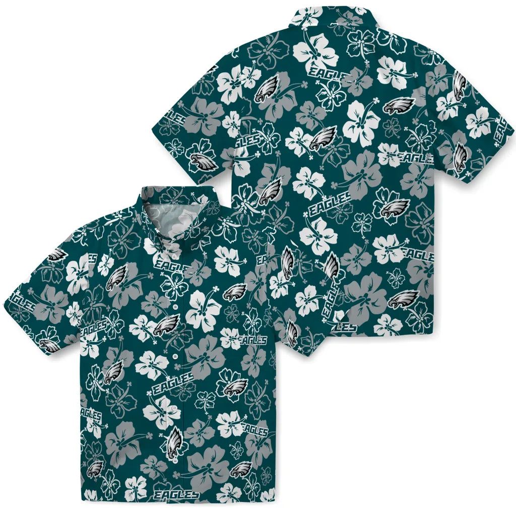 Philadelphia Eagles Hawaiian Shirt - Hibiscus Flower Design | Hula Hawaiian Shirts