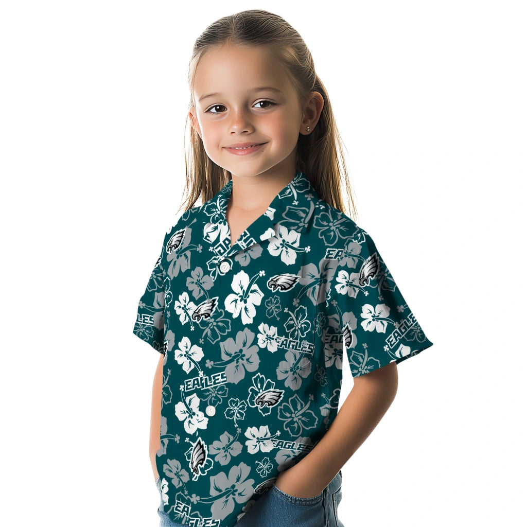 Philadelphia Eagles Hawaiian Shirt - Hibiscus Flower Design | Hula Hawaiian Shirts