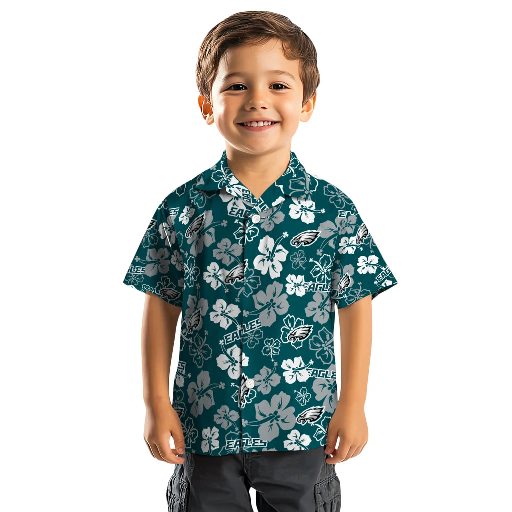 Philadelphia Eagles Hawaiian Shirt - Hibiscus Flower Design | Hula Hawaiian Shirts