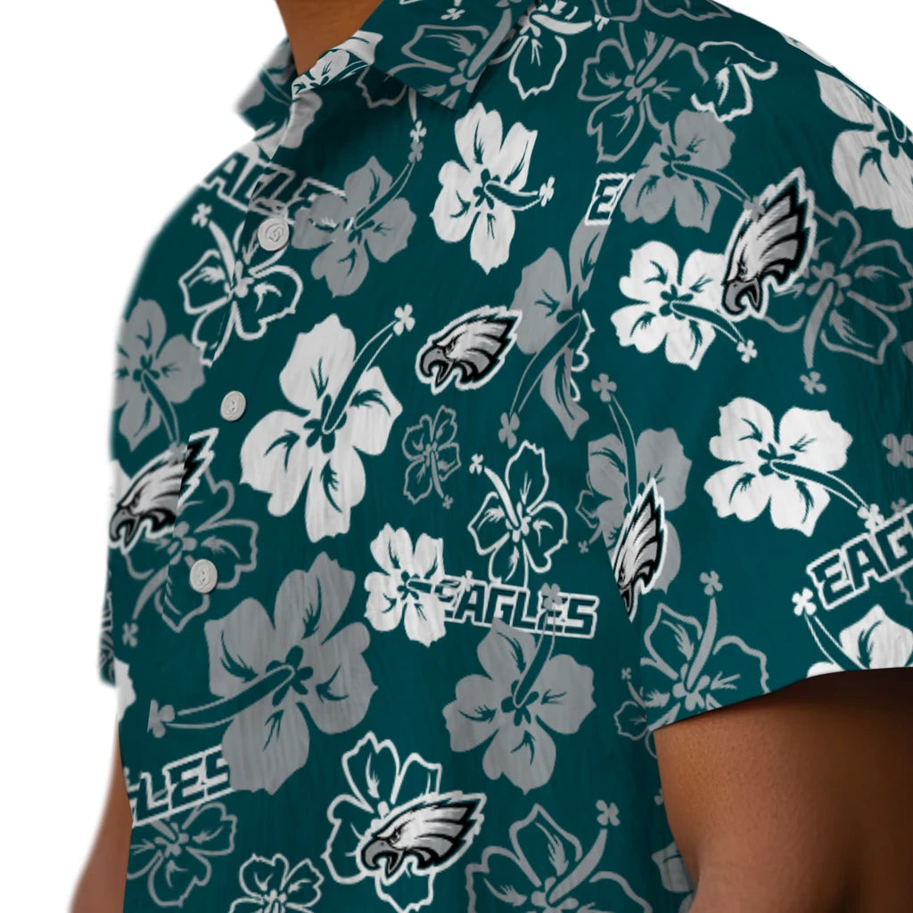 Philadelphia Eagles Hawaiian Shirt - Hibiscus Flower Design | Hula Hawaiian Shirts