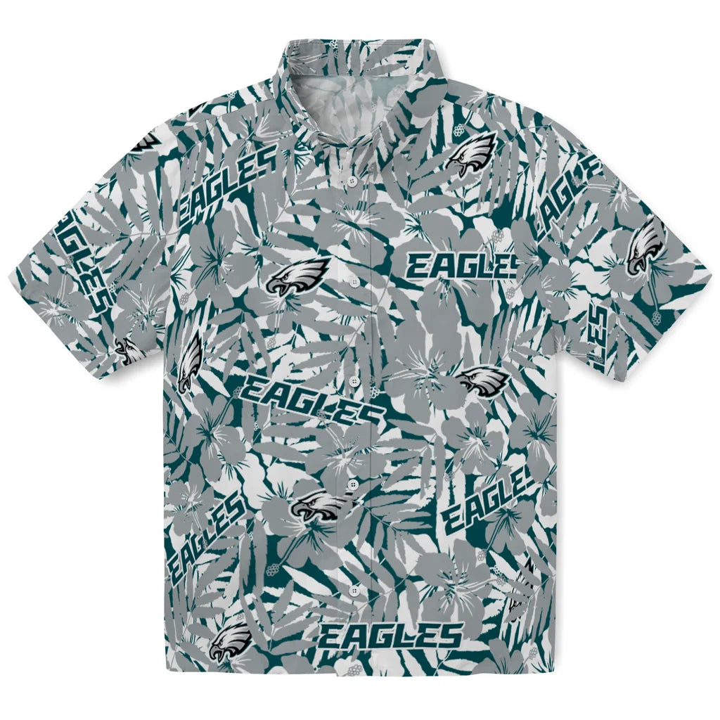 Philadelphia Eagles Hawaiian Shirt - Hibiscus Overlay | Hula Hawaiian Shirts