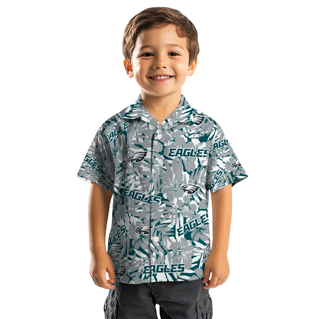 Philadelphia Eagles Hawaiian Shirt - Hibiscus Overlay | Hula Hawaiian Shirts