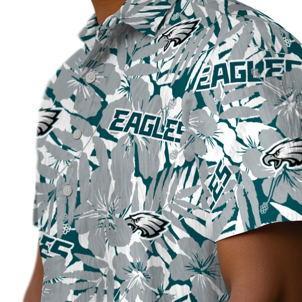 Philadelphia Eagles Hawaiian Shirt - Hibiscus Overlay | Hula Hawaiian Shirts