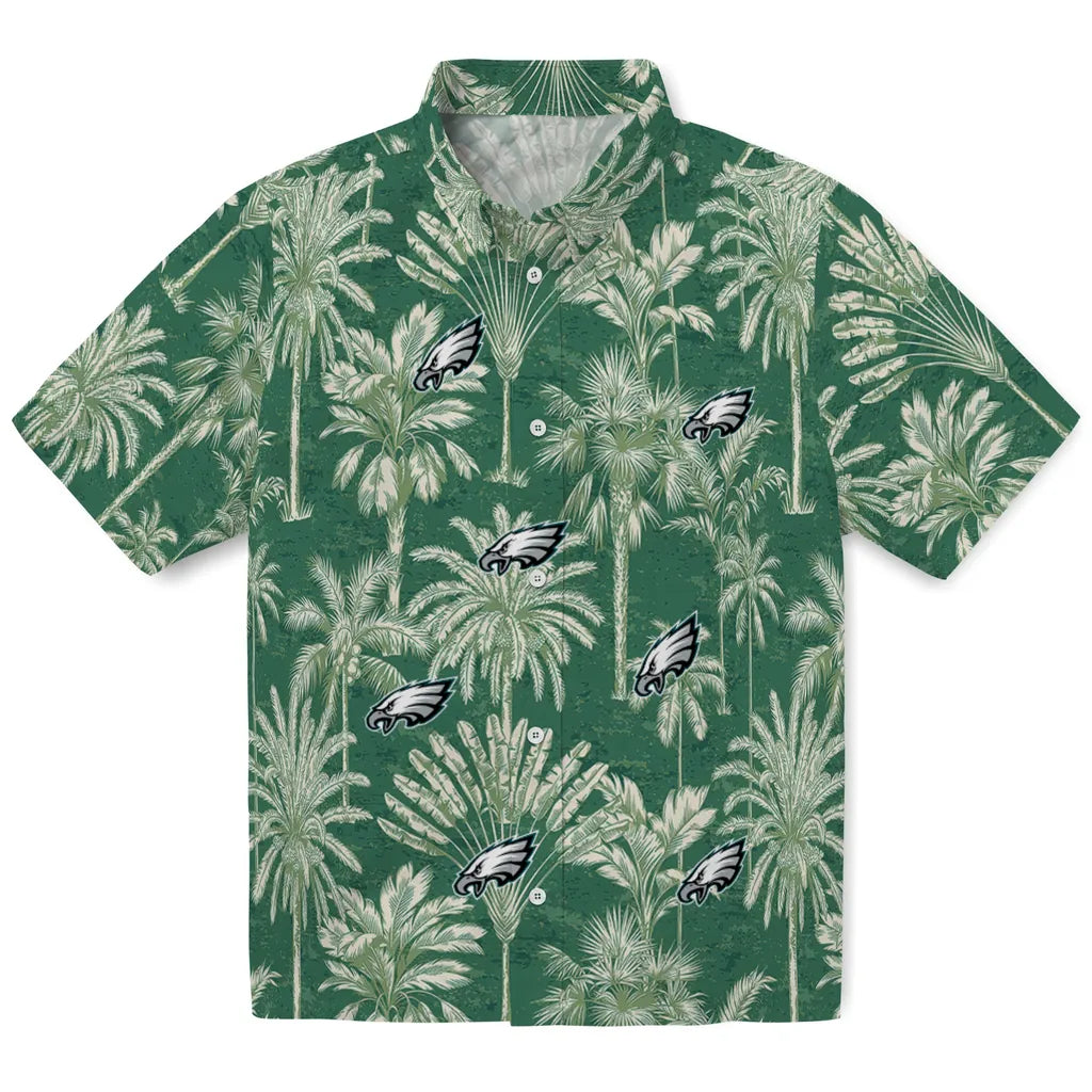 Philadelphia Eagles Hawaiian Shirt - Vintage Palm Tree | Hula Hawaiian Shirts