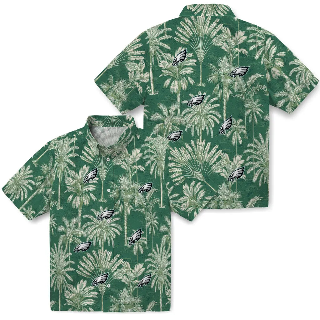 Philadelphia Eagles Hawaiian Shirt - Vintage Palm Tree | Hula Hawaiian Shirts