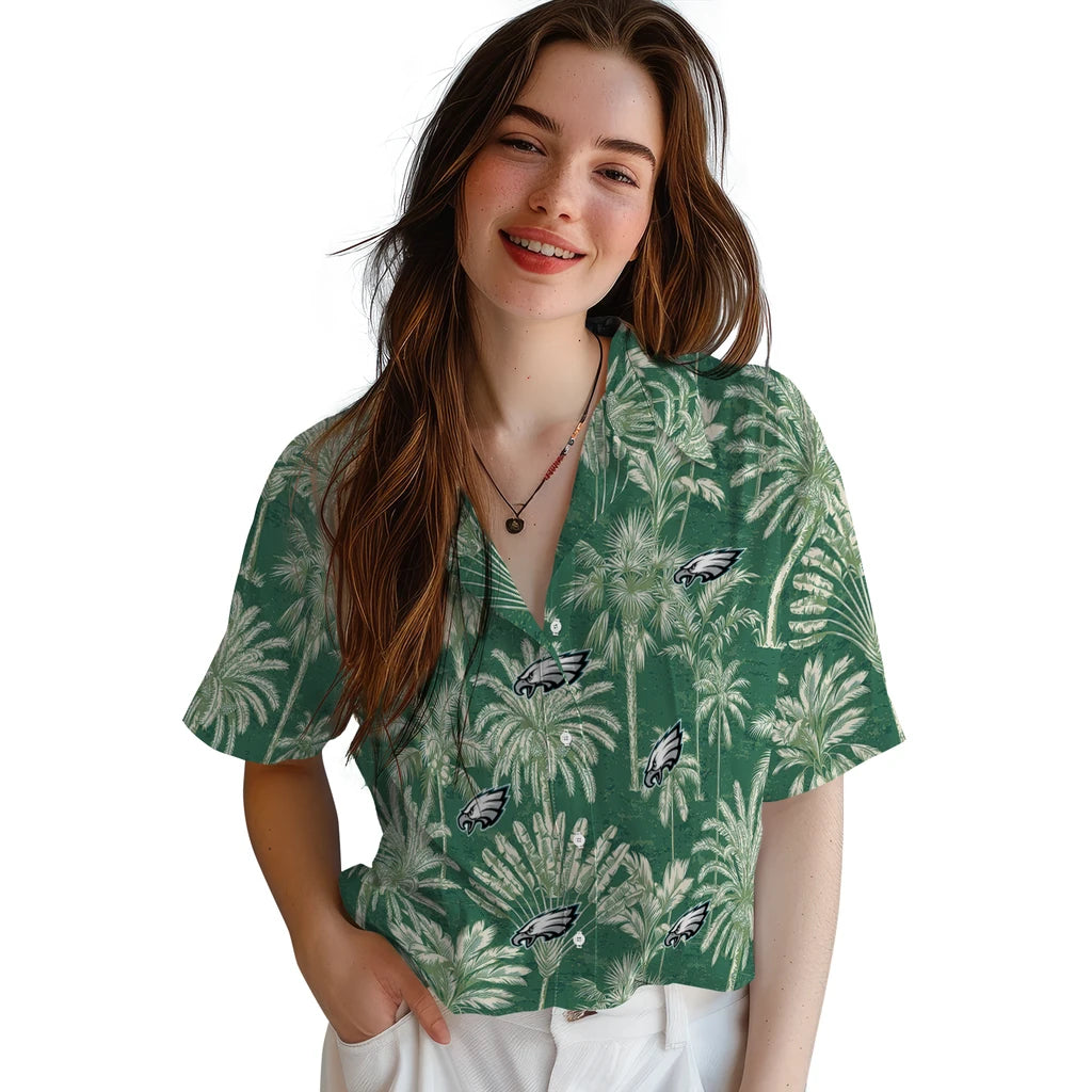 Philadelphia Eagles Hawaiian Shirt - Vintage Palm Tree | Hula Hawaiian Shirts