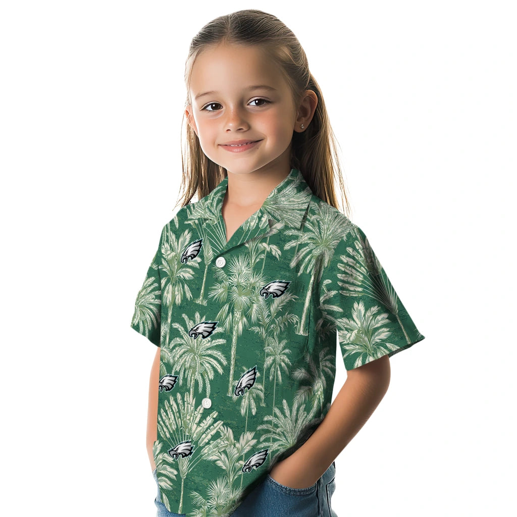 Philadelphia Eagles Hawaiian Shirt - Vintage Palm Tree | Hula Hawaiian Shirts
