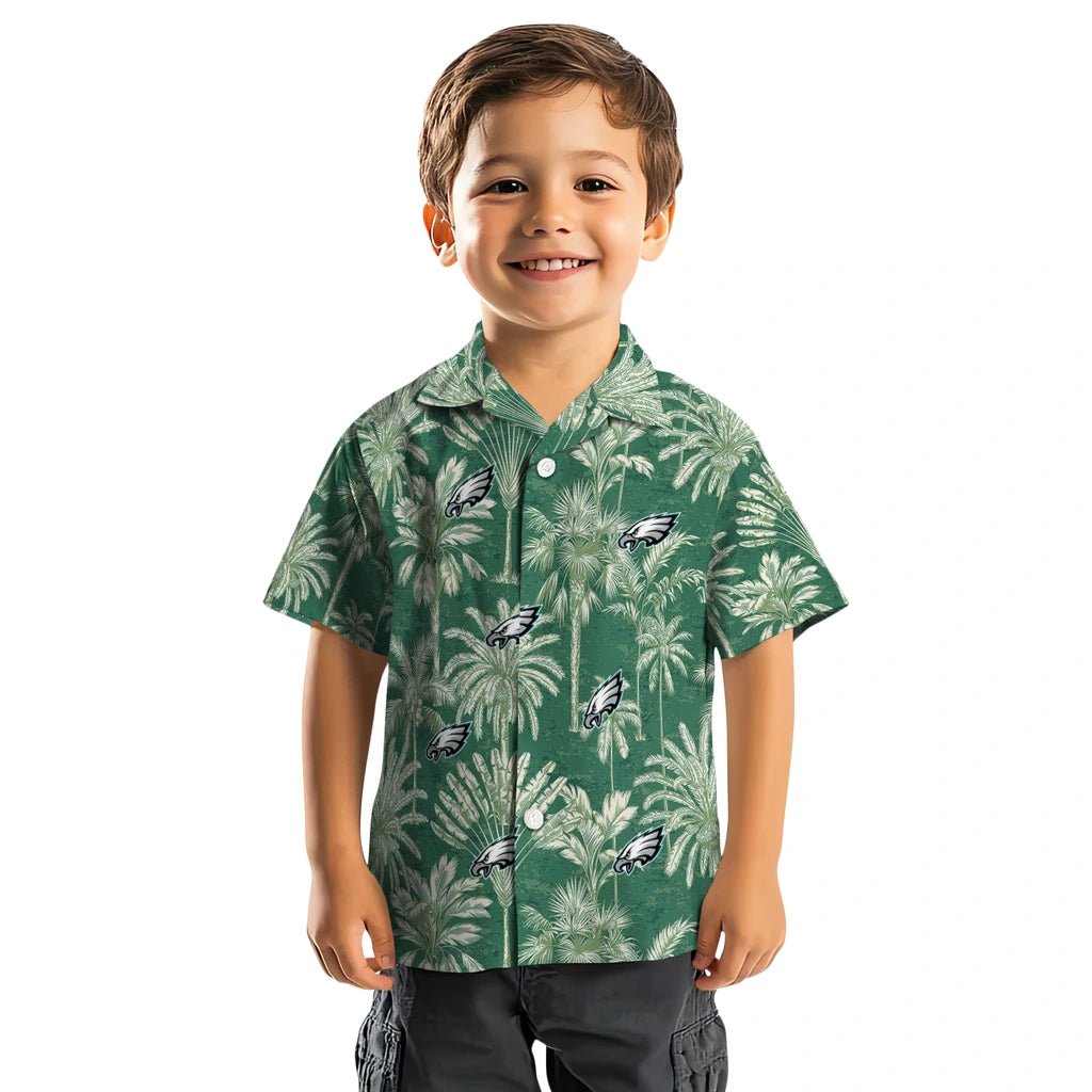 Philadelphia Eagles Hawaiian Shirt - Vintage Palm Tree | Hula Hawaiian Shirts
