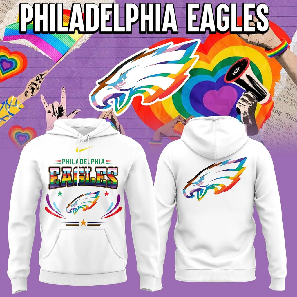 Philadelphia Eagles Pride Rainbow Hoodie - LeagueLockerGear