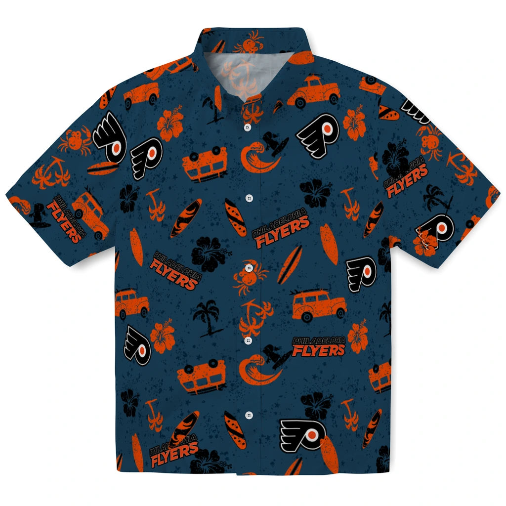 Philadelphia Flyers Hawaiian Shirt - Beach Vibe | Hula Hawaiian Shirts