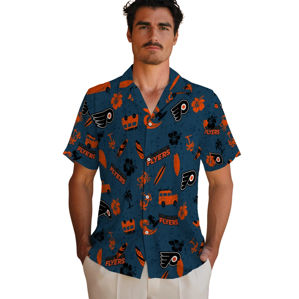 Philadelphia Flyers Hawaiian Shirt - Beach Vibe | Hula Hawaiian Shirts
