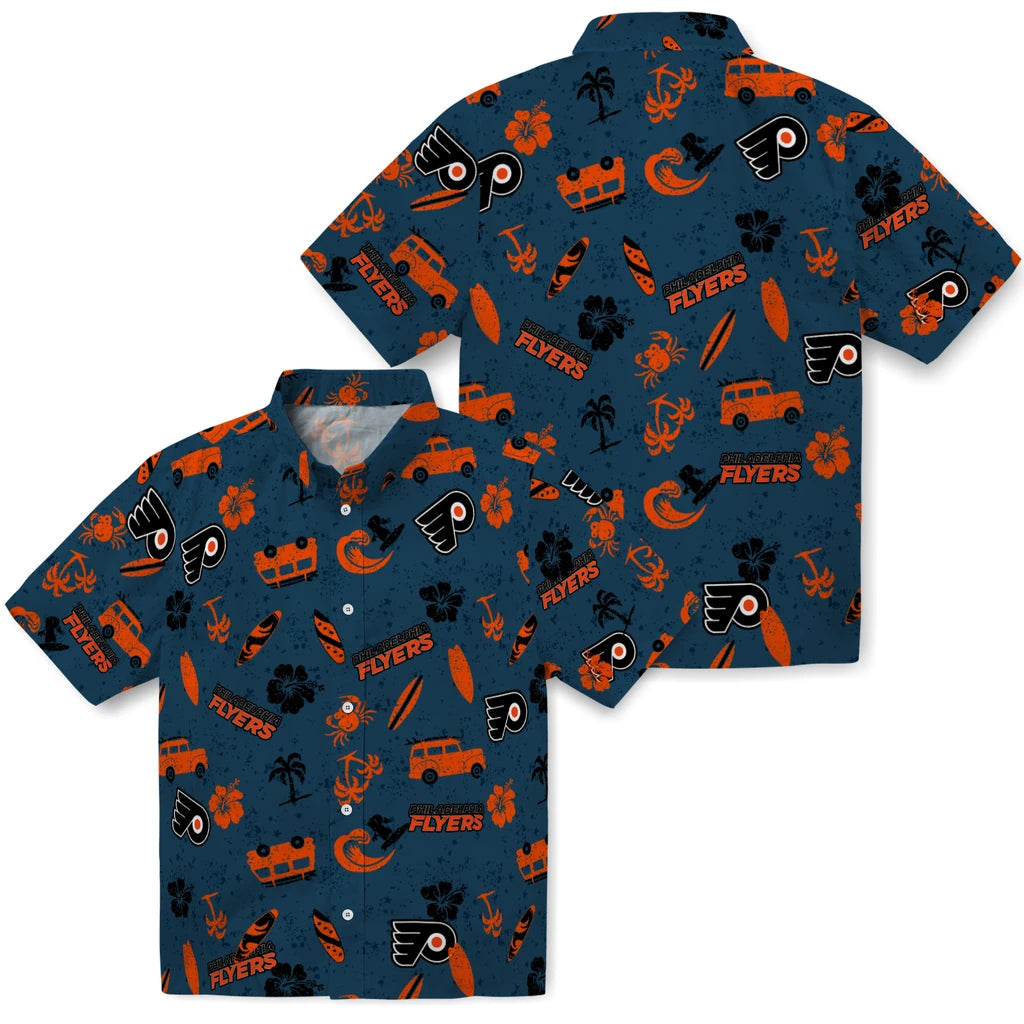 Philadelphia Flyers Hawaiian Shirt - Beach Vibe | Hula Hawaiian Shirts
