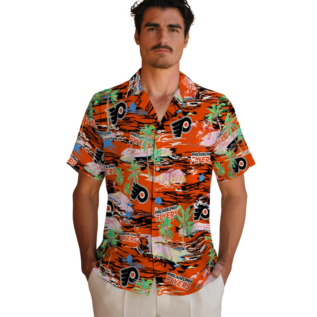Philadelphia Flyers Hawaiian Shirt - Hawaii Island | Hula Hawaiian Shirts
