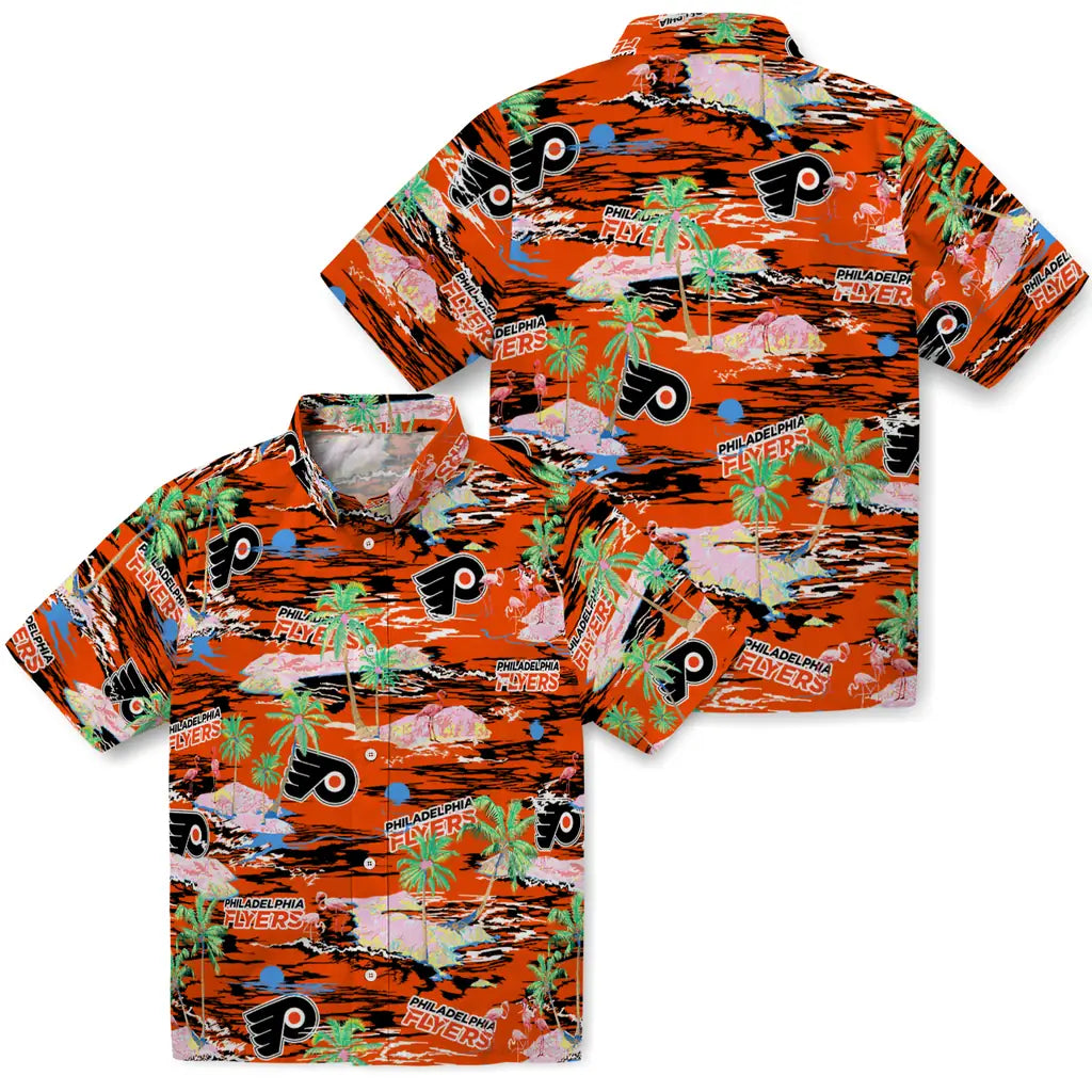Philadelphia Flyers Hawaiian Shirt - Hawaii Island | Hula Hawaiian Shirts