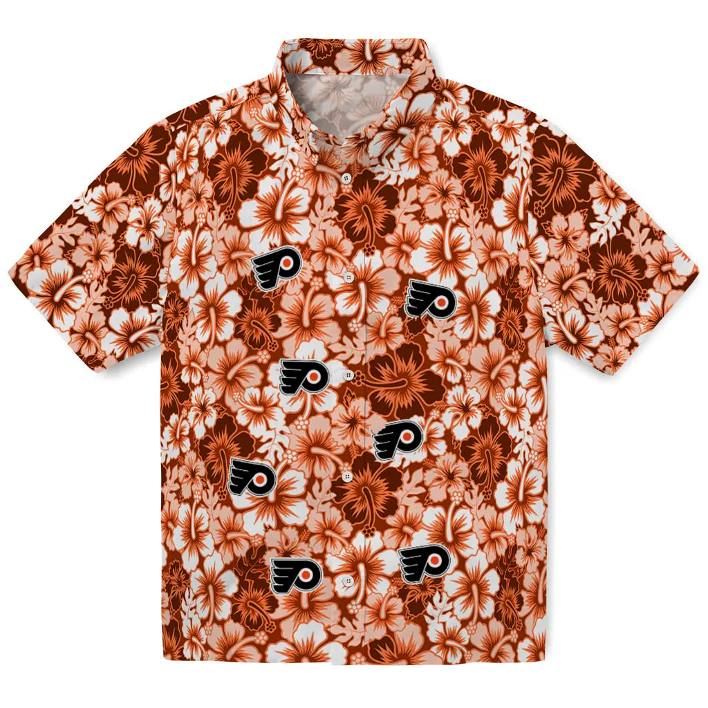 Philadelphia Flyers Hawaiian Shirt - Hibiscus Blooms | Hula Hawaiian Shirts