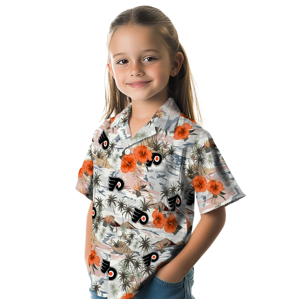 Philadelphia Flyers Hawaiian Shirt - Hibiscus Seaside | Hula Hawaiian Shirts