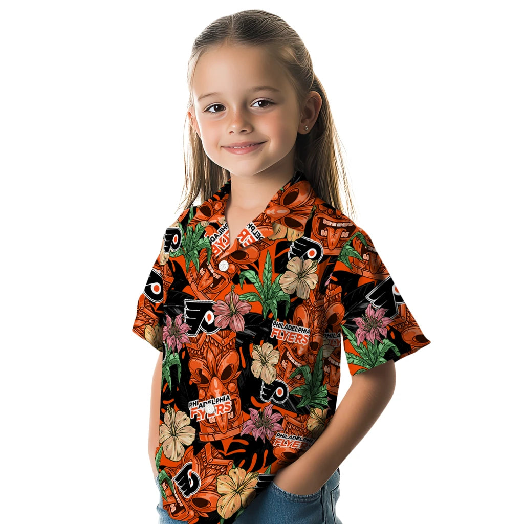 Philadelphia Flyers Hawaiian Shirt - Hibiscus Tiki Jungle | Hula Hawaiian Shirts