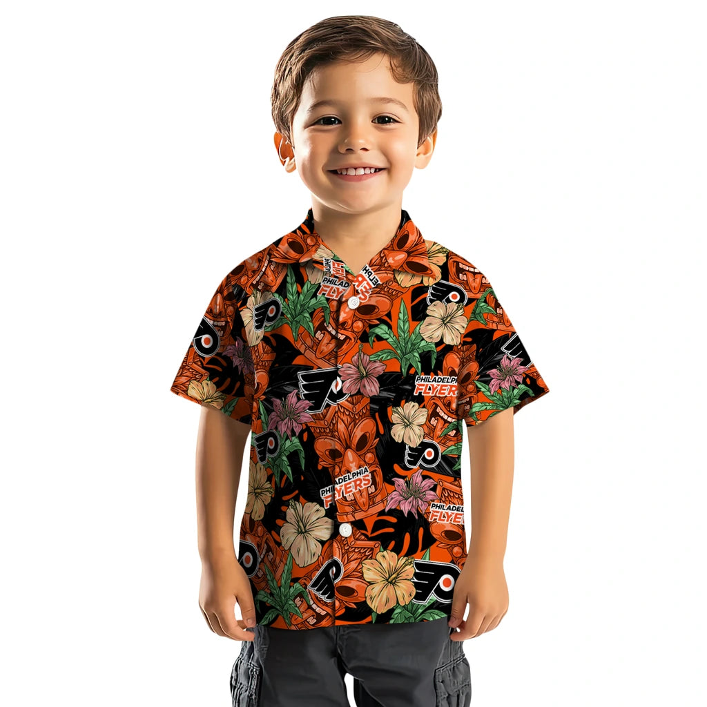 Philadelphia Flyers Hawaiian Shirt - Hibiscus Tiki Jungle | Hula Hawaiian Shirts