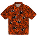 Philadelphia Flyers Hawaiian Shirt - Leaf Outline | Hula Hawaiian Shirts