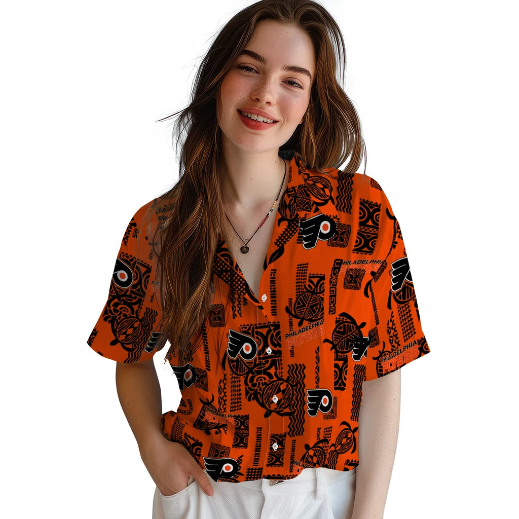 Philadelphia Flyers Hawaiian Shirt - Turtle Lines | Hula Hawaiian Shirts