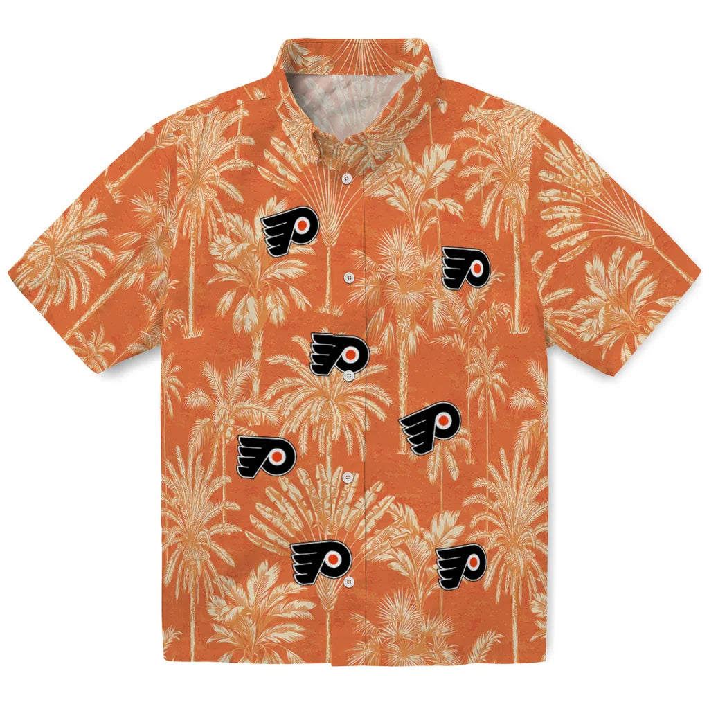 Philadelphia Flyers Hawaiian Shirt - Vintage Palm Tree | Hula Hawaiian Shirts