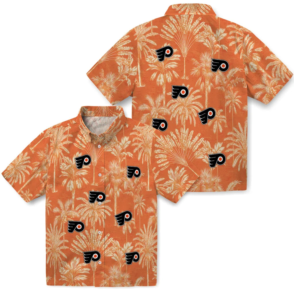 Philadelphia Flyers Hawaiian Shirt - Vintage Palm Tree | Hula Hawaiian Shirts