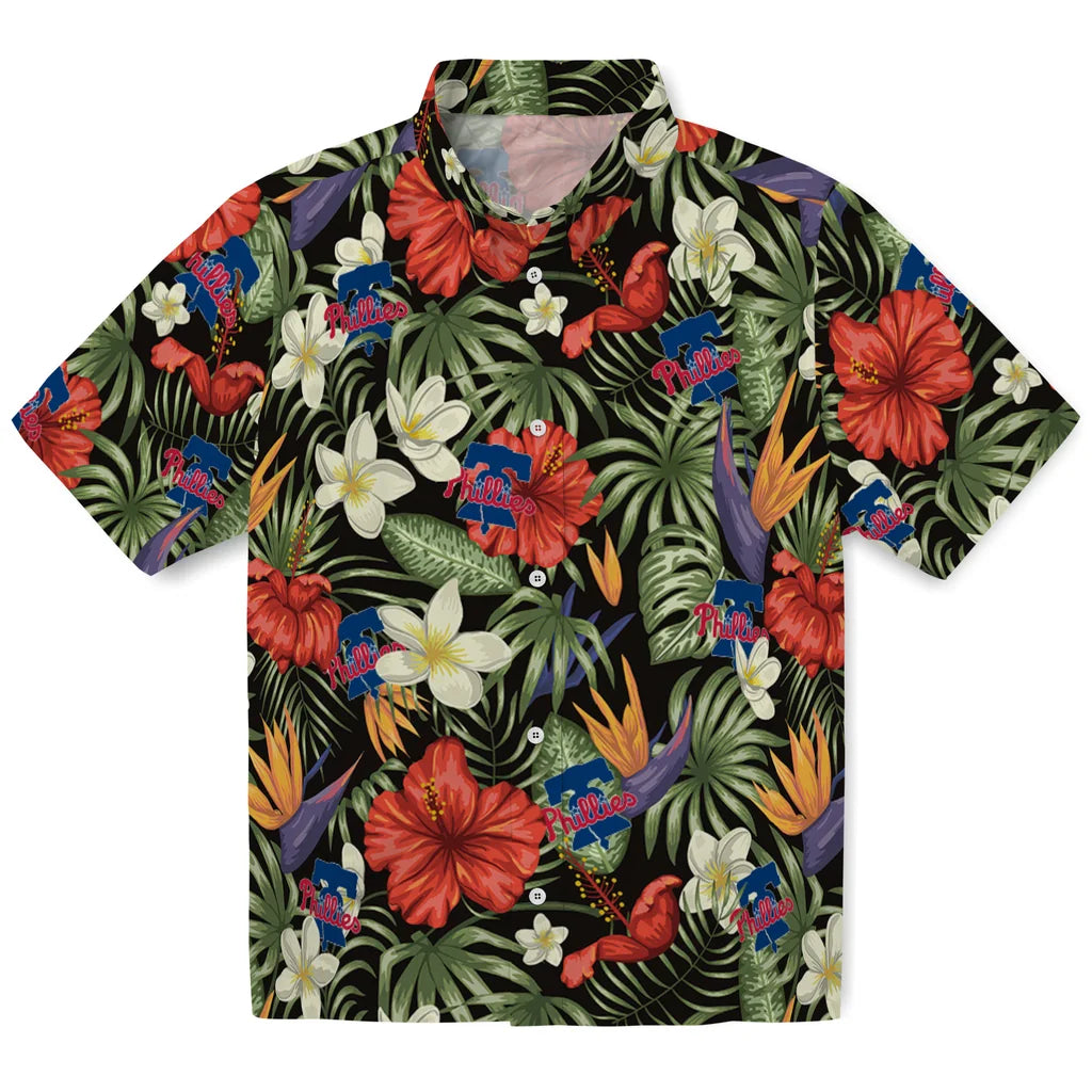 Philadelphia Phillies Hawaiian Shirt - Hawaii Floral Hibiscus | Hula Hawaiian Shirts