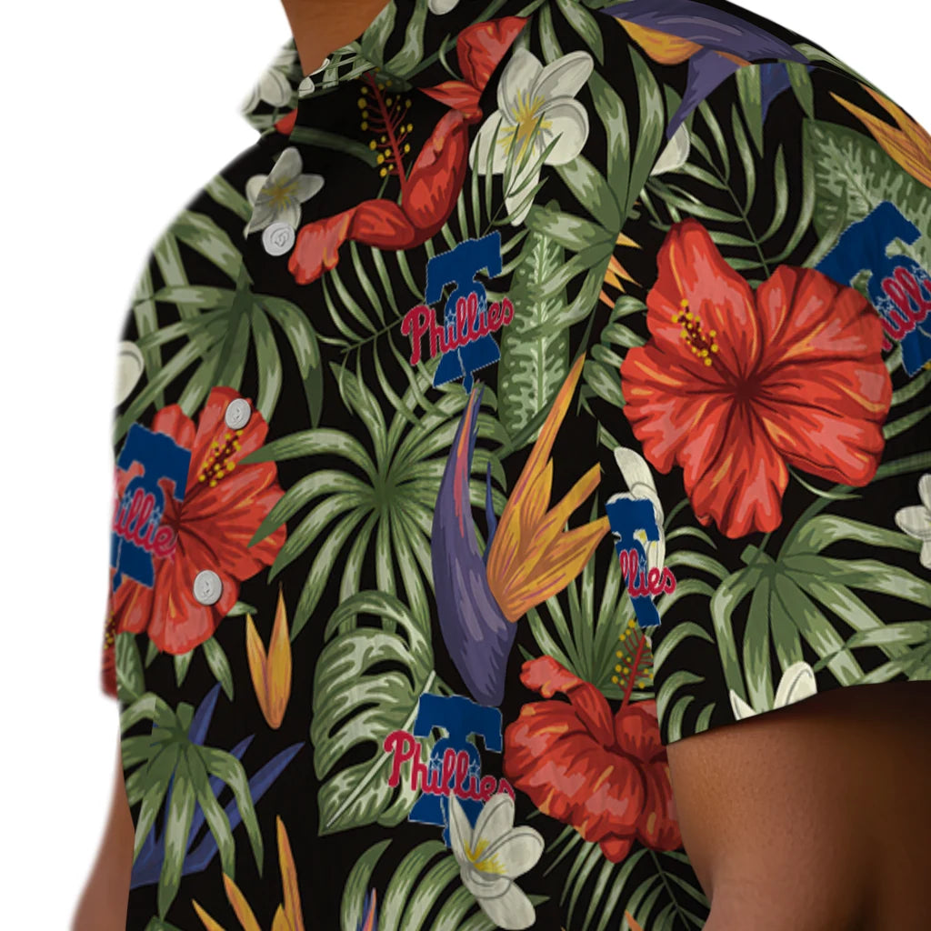 Philadelphia Phillies Hawaiian Shirt - Hawaii Floral Hibiscus | Hula Hawaiian Shirts