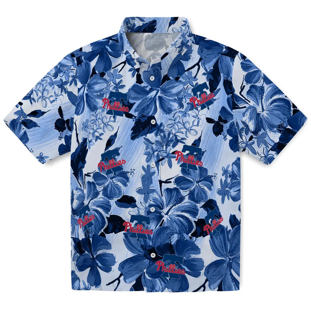 Philadelphia Phillies Hawaiian Shirt - Hibiscus Arrangement | Hula Hawaiian Shirts