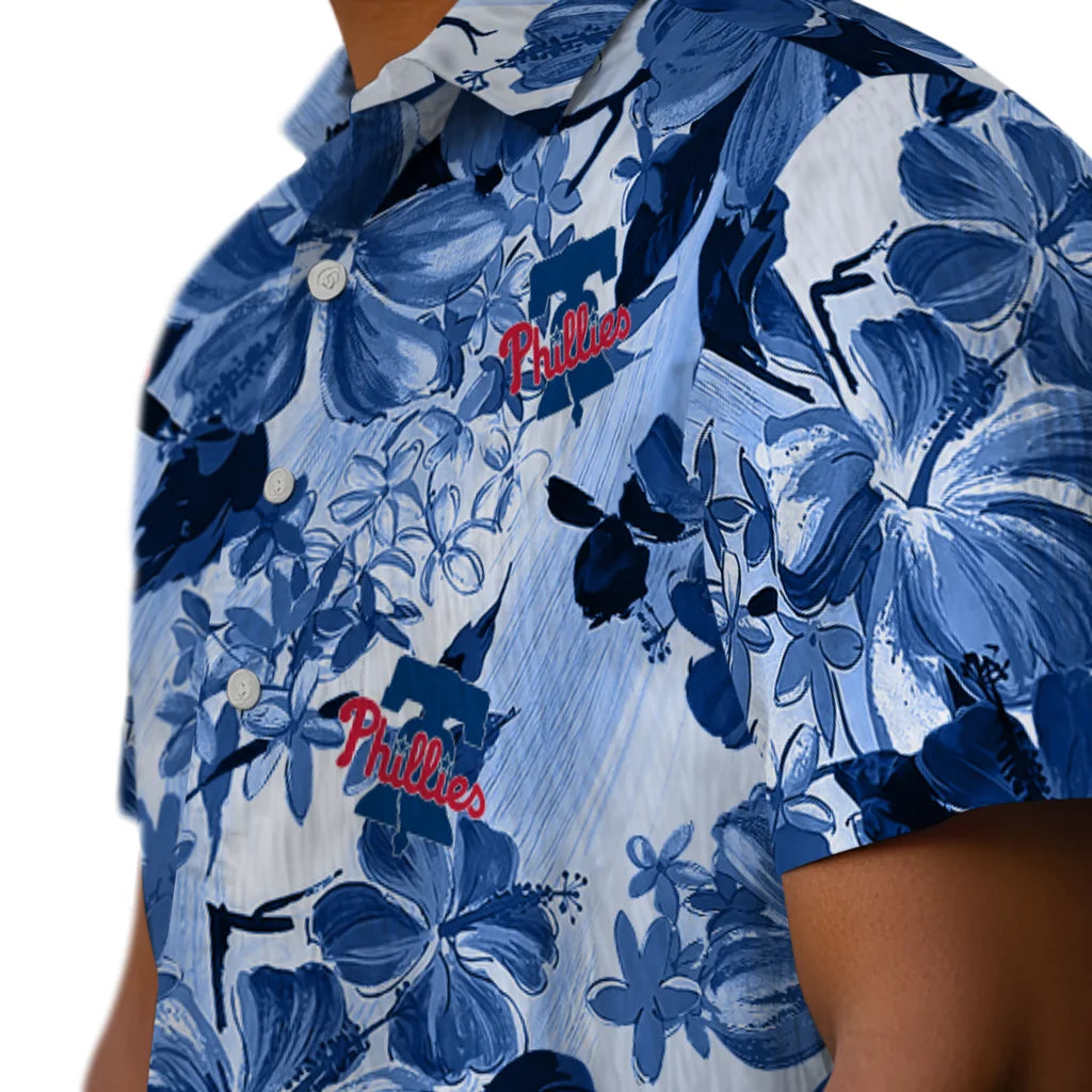 Philadelphia Phillies Hawaiian Shirt - Hibiscus Arrangement | Hula Hawaiian Shirts