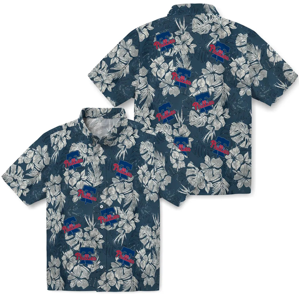 Philadelphia Phillies Hawaiian Shirt - Hibiscus Flowers | Hula Hawaiian Shirts