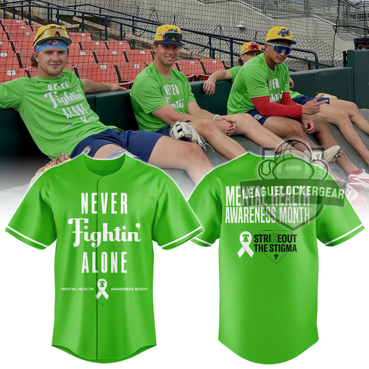 Philadelphia Phillies Mental Health Awareness Month Baseball Jersey - LeagueLockerGear