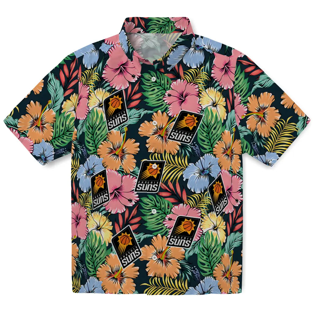 Phoenix Suns Hawaiian Shirt - Brilliant Hibiscus Garden | Hula Hawaiian Shirts
