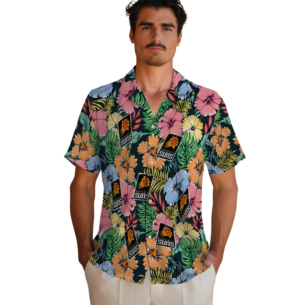 Phoenix Suns Hawaiian Shirt - Brilliant Hibiscus Garden | Hula Hawaiian Shirts