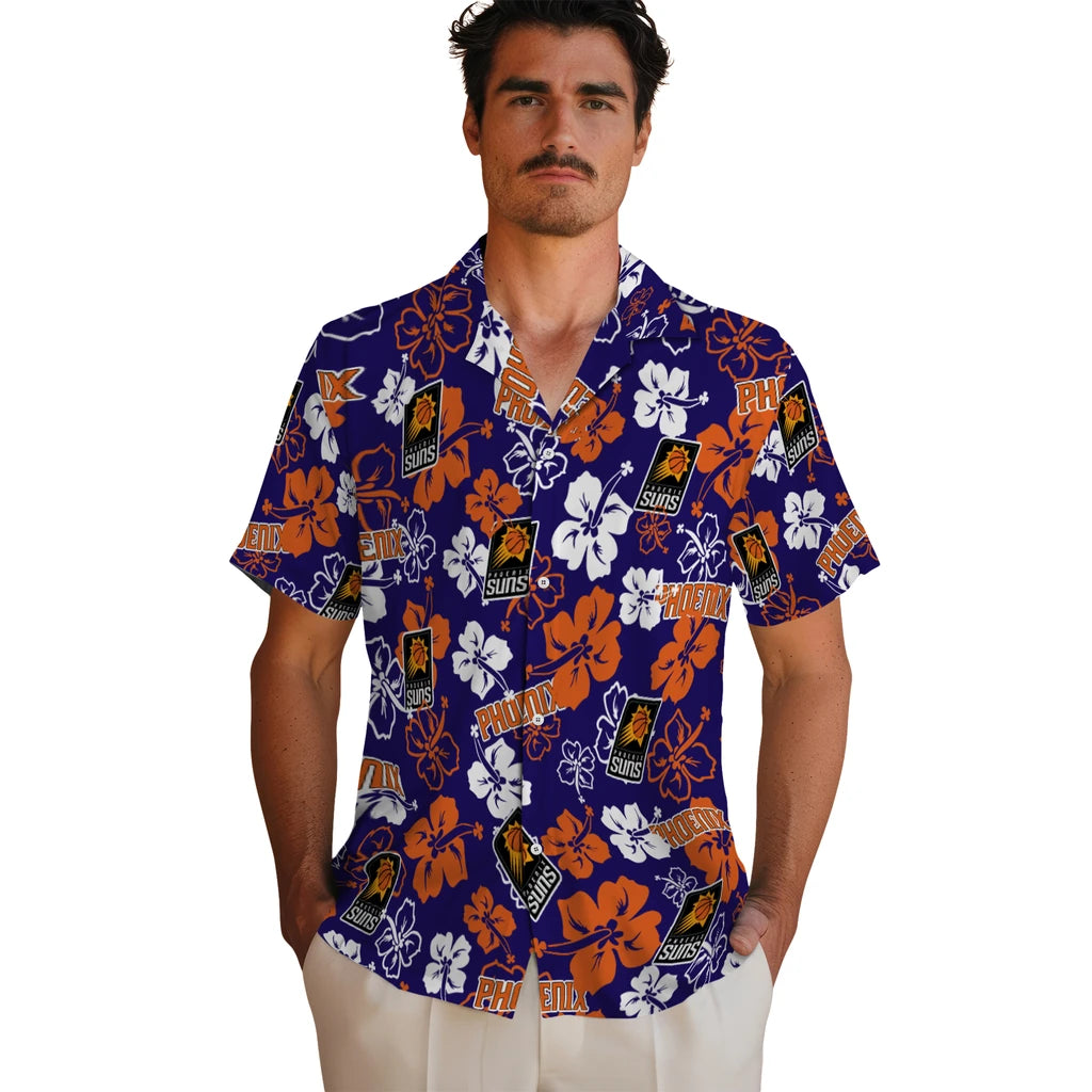 Phoenix Suns Hawaiian Shirt - Hibiscus Flower Design | Hula Hawaiian Shirts
